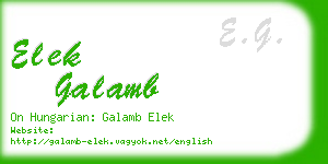 elek galamb business card